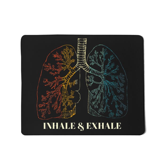 Human Lungs Anatomy Inhale Oxygen And Exhale Carbon Dioxide Mousepad