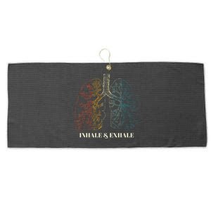 Human Lungs Anatomy Inhale Oxygen And Exhale Carbon Dioxide Large Microfiber Waffle Golf Towel