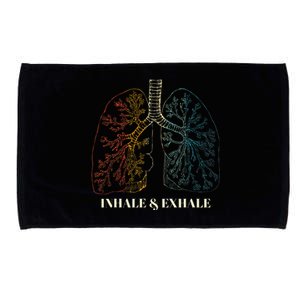 Human Lungs Anatomy Inhale Oxygen And Exhale Carbon Dioxide Microfiber Hand Towel