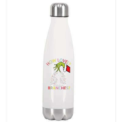 How Lovely Are Your Branches Xmas Lung Christmas Pajamas Stainless Steel Insulated Water Bottle