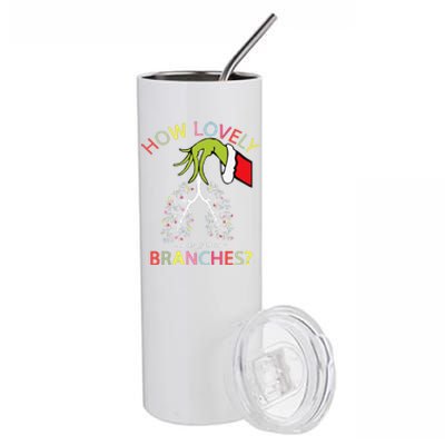 How Lovely Are Your Branches Xmas Lung Christmas Pajamas Stainless Steel Tumbler