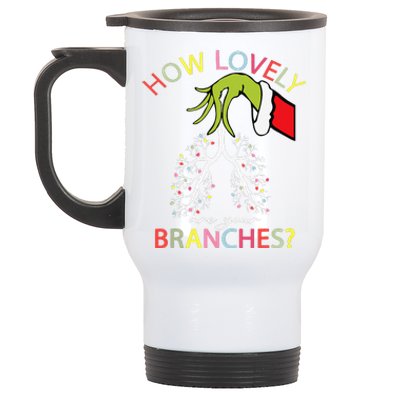 How Lovely Are Your Branches Xmas Lung Christmas Pajamas Stainless Steel Travel Mug