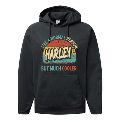 Harley Like A Normal Person But Much Cooler Vintage Performance Fleece Hoodie