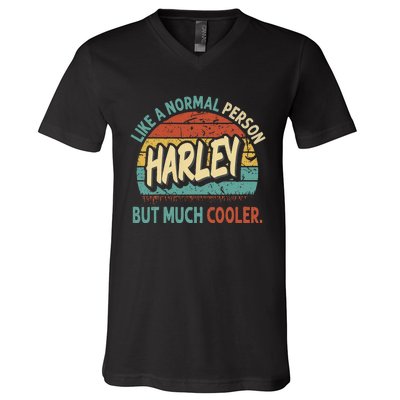 Harley Like A Normal Person But Much Cooler Vintage V-Neck T-Shirt