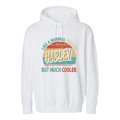 Harley Like A Normal Person But Much Cooler Vintage Garment-Dyed Fleece Hoodie