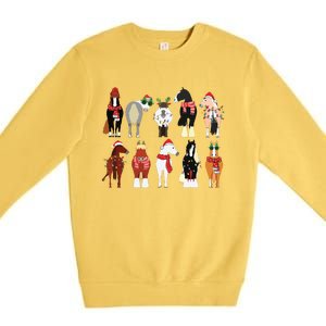 Horse Lover Animal Christmas Farm Animals Funny Premium Crewneck Sweatshirt