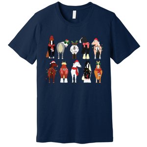 Horse Lover Animal Christmas Farm Animals Funny Premium T-Shirt