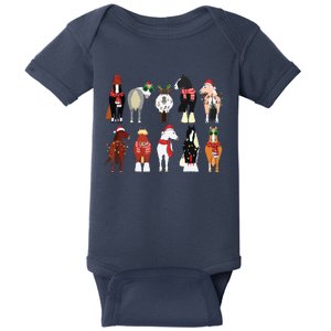 Horse Lover Animal Christmas Farm Animals Funny Baby Bodysuit