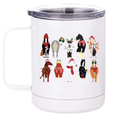 Horse Lover Animal Christmas Farm Animals Funny 12 oz Stainless Steel Tumbler Cup