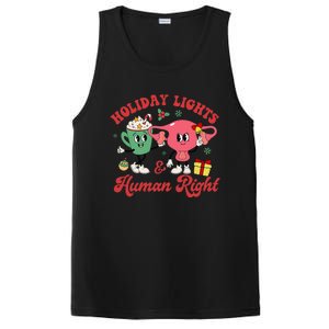 Holiday Lights And Human Rights Christmas Feminist Xmas PosiCharge Competitor Tank