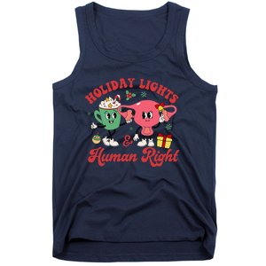 Holiday Lights And Human Rights Christmas Feminist Xmas Tank Top