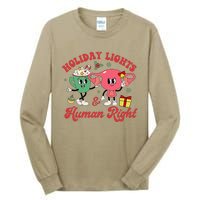 Holiday Lights And Human Rights Christmas Feminist Xmas Tall Long Sleeve T-Shirt