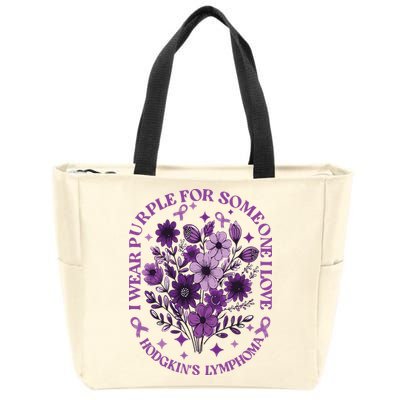 Hodgkin‘S Lymphoma Awareness Wildflower I Wear Purple For Hodgkin‘S Zip Tote Bag