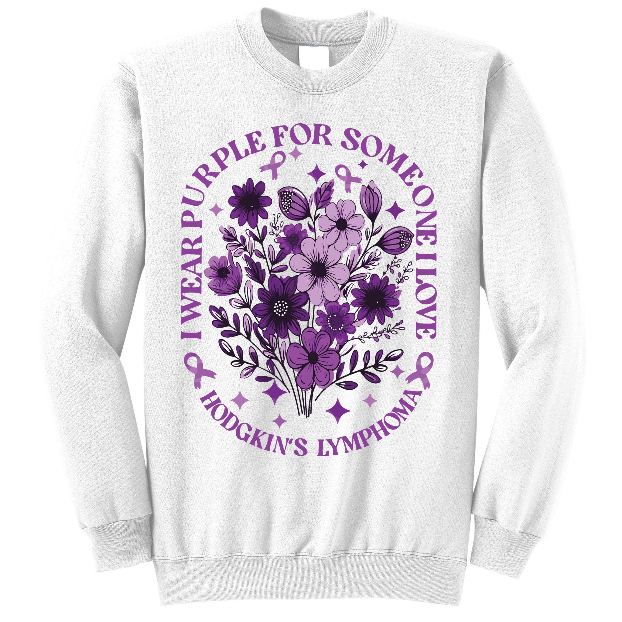Hodgkin‘S Lymphoma Awareness Wildflower I Wear Purple For Hodgkin‘S Sweatshirt