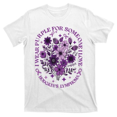 Hodgkin‘S Lymphoma Awareness Wildflower I Wear Purple For Hodgkin‘S T-Shirt