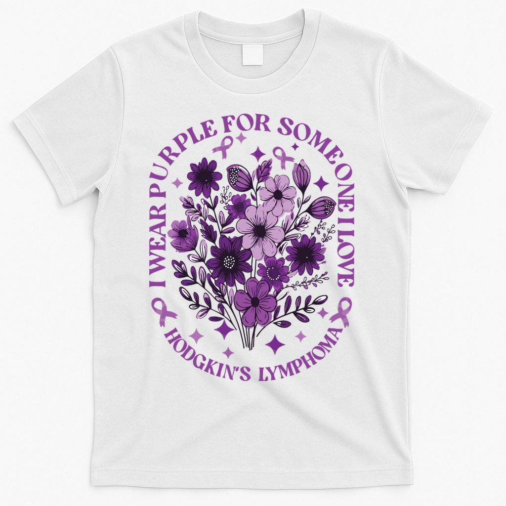 Hodgkin‘S Lymphoma Awareness Wildflower I Wear Purple For Hodgkin‘S T-Shirt