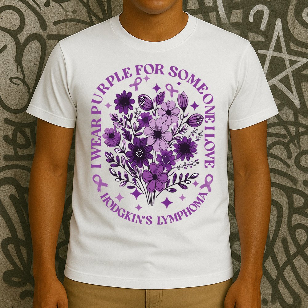 Hodgkin‘S Lymphoma Awareness Wildflower I Wear Purple For Hodgkin‘S T-Shirt