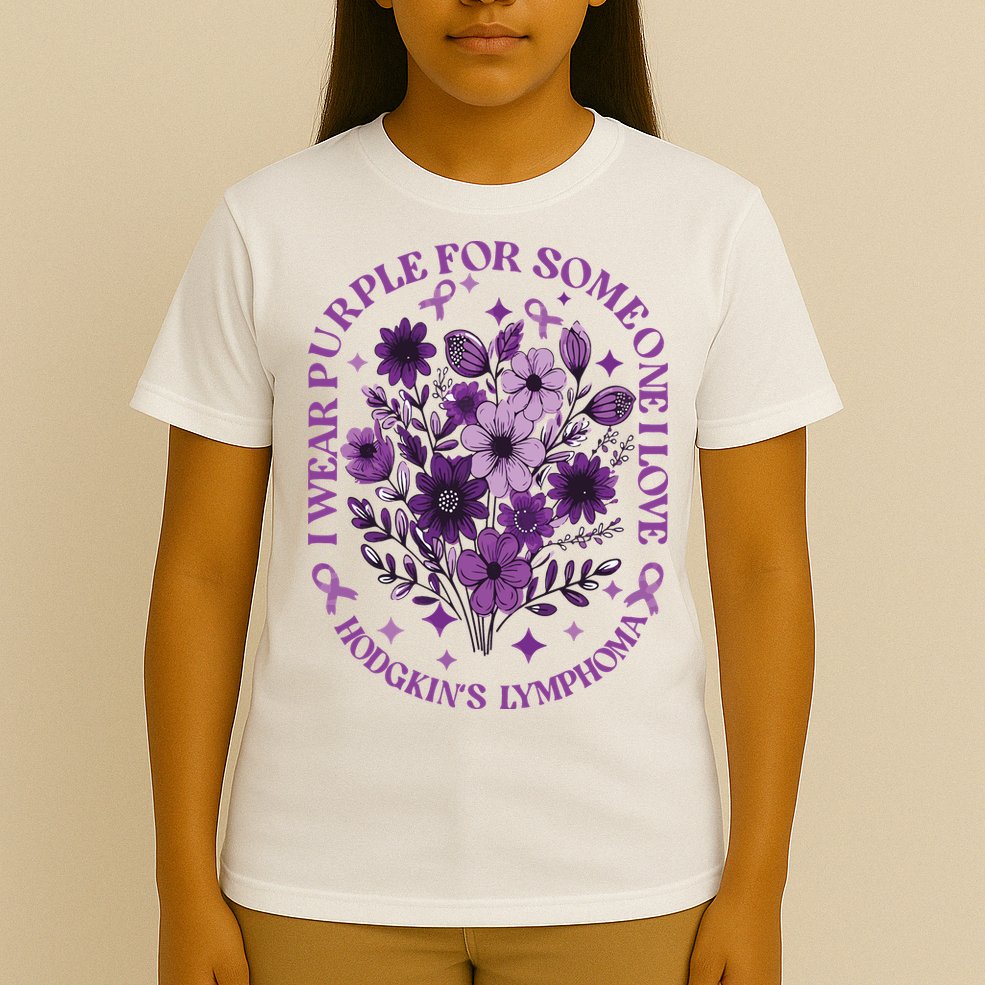 Hodgkin‘S Lymphoma Awareness Wildflower I Wear Purple For Hodgkin‘S T-Shirt