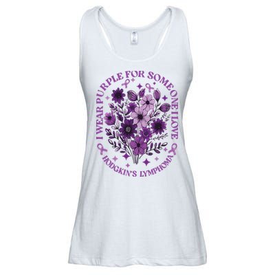 Hodgkin‘S Lymphoma Awareness Wildflower I Wear Purple For Hodgkin‘S Ladies Essential Flowy Tank