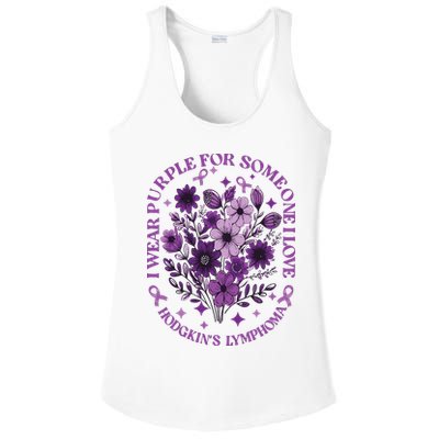 Hodgkin‘S Lymphoma Awareness Wildflower I Wear Purple For Hodgkin‘S Ladies PosiCharge Competitor Racerback Tank
