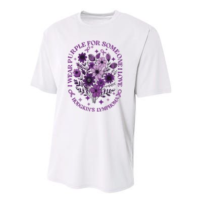 Hodgkin‘S Lymphoma Awareness Wildflower I Wear Purple For Hodgkin‘S Youth Performance Sprint T-Shirt