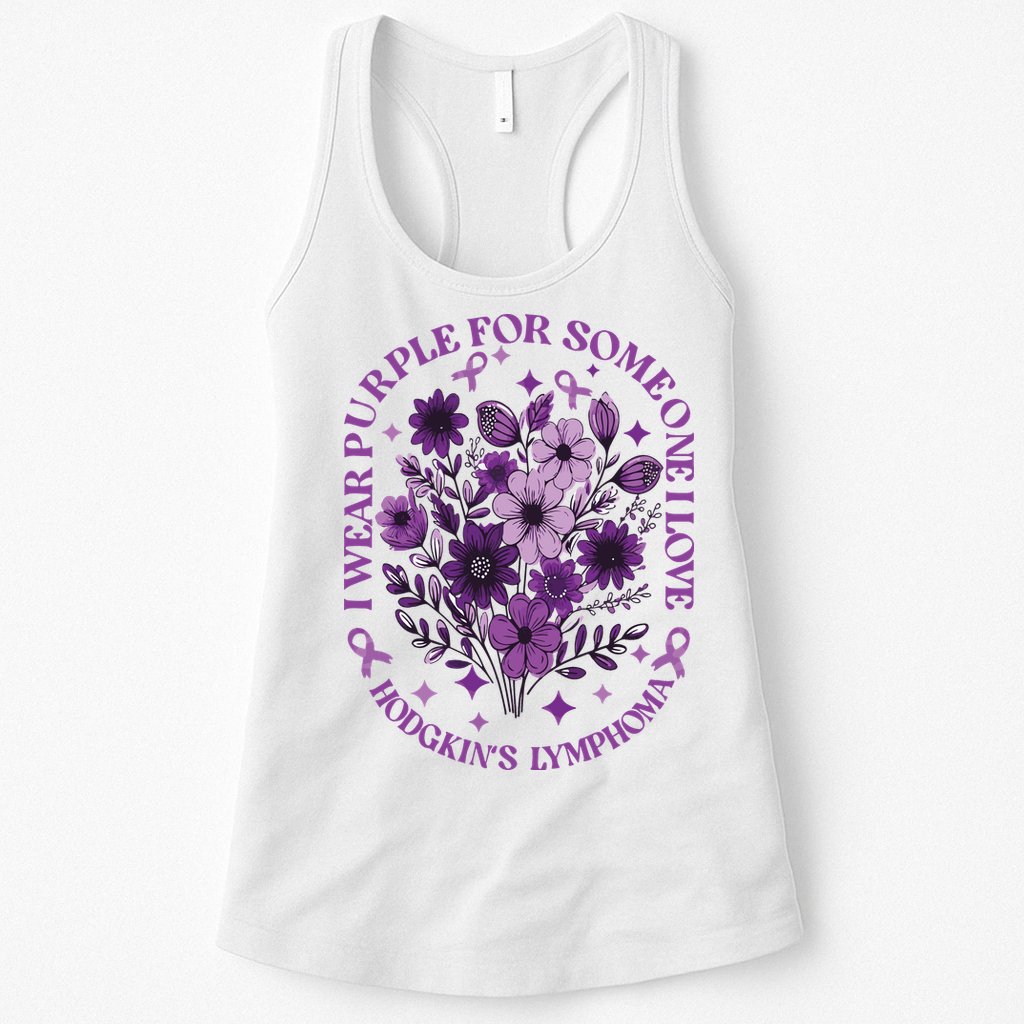 Hodgkin‘S Lymphoma Awareness Wildflower I Wear Purple For Hodgkin‘S Womens Tank Top