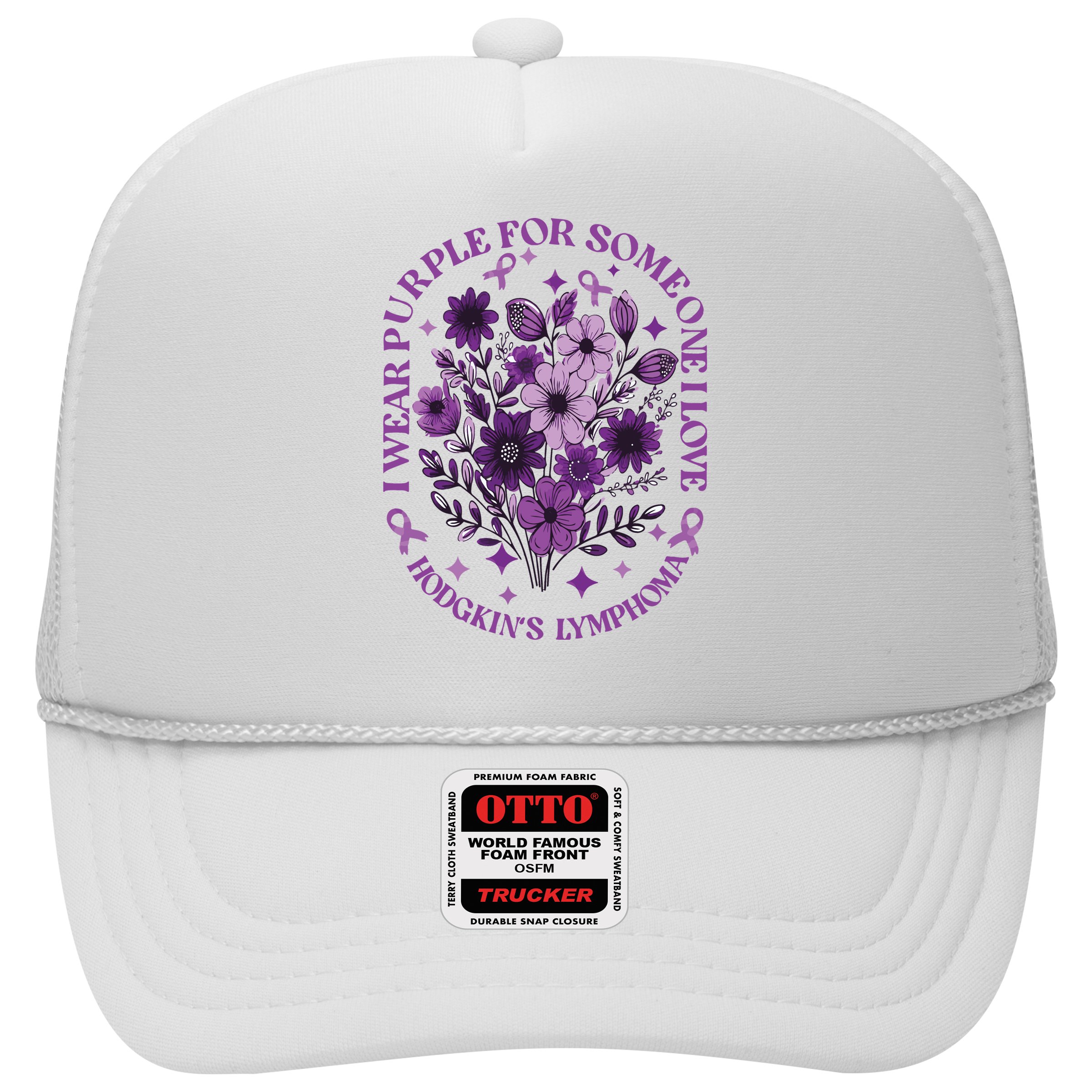 Hodgkin‘S Lymphoma Awareness Wildflower I Wear Purple For Hodgkin‘S Hat