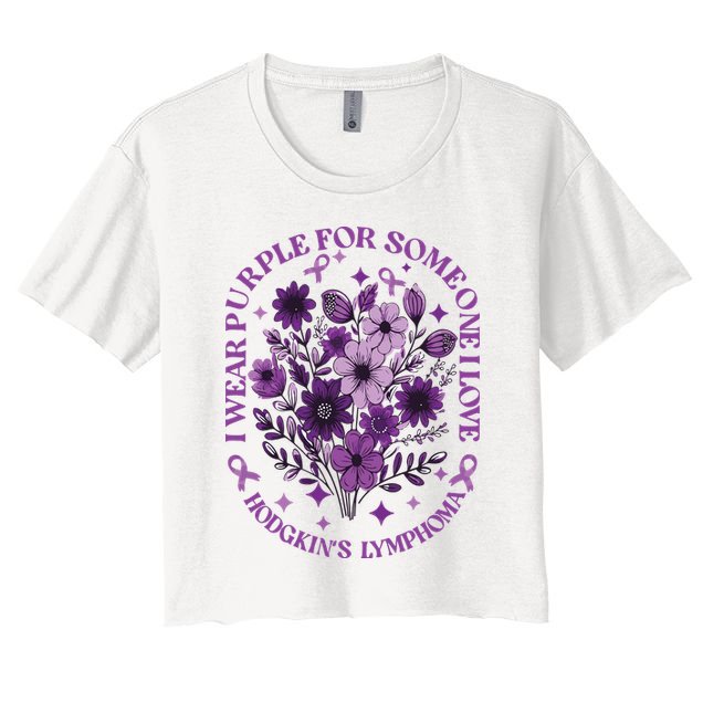 Hodgkin‘S Lymphoma Awareness Wildflower I Wear Purple For Hodgkin‘S Crop Top
