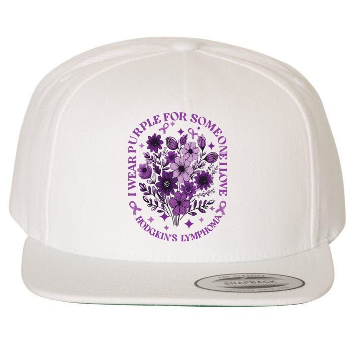 Hodgkin‘S Lymphoma Awareness Wildflower I Wear Purple For Hodgkin‘S Wool Snapback Cap