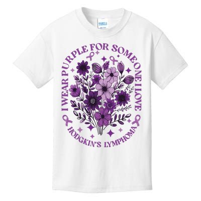 Hodgkin‘S Lymphoma Awareness Wildflower I Wear Purple For Hodgkin‘S Kids T-Shirt