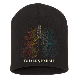 Human Lungs Anatomy Inhale Oxygen And Exhale Carbon Dioxide Short Acrylic Beanie