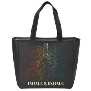 Human Lungs Anatomy Inhale Oxygen And Exhale Carbon Dioxide Zip Tote Bag