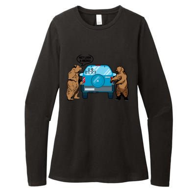 Hey Look Au Funny Camping Camper Hiking Bear Outdoor Womens CVC Long Sleeve Shirt