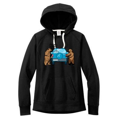 Hey Look Au Funny Camping Camper Hiking Bear Outdoor Women's Fleece Hoodie