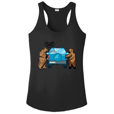 Hey Look Au Funny Camping Camper Hiking Bear Outdoor Ladies PosiCharge Competitor Racerback Tank