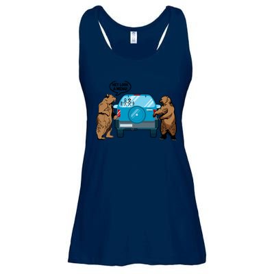 Hey Look Au Funny Camping Camper Hiking Bear Outdoor Ladies Essential Flowy Tank