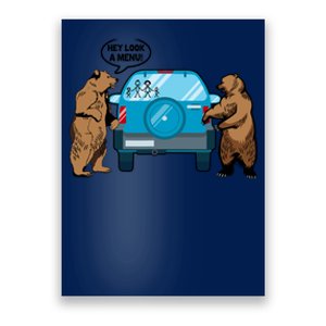 Hey Look Au Funny Camping Camper Hiking Bear Outdoor Poster