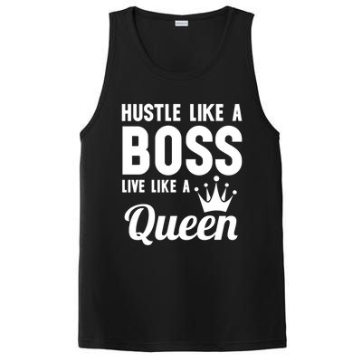 Hustle Like A Boss Live Like A Queen Gift Wife Mom Boss Gift PosiCharge Competitor Tank