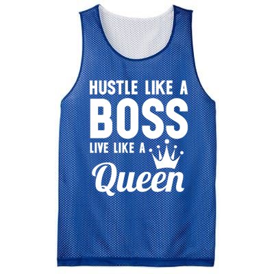 Hustle Like A Boss Live Like A Queen Gift Wife Mom Boss Gift Mesh Reversible Basketball Jersey Tank