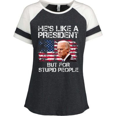 He’S Like A President But For Stupid People Enza Ladies Jersey Colorblock Tee