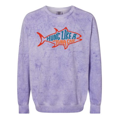 Hung Like A Tuna Can Funny Retro Colorblast Crewneck Sweatshirt