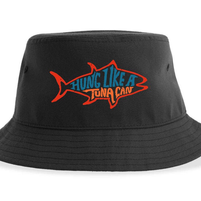Hung Like A Tuna Can Funny Retro Sustainable Bucket Hat