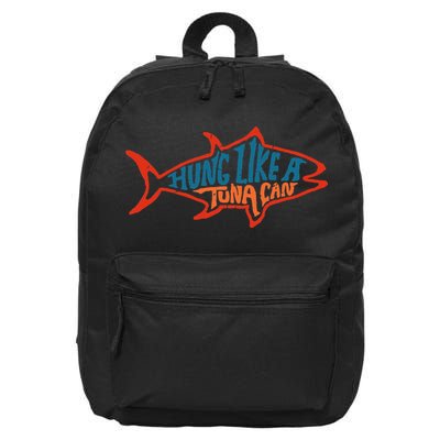 Hung Like A Tuna Can Funny Retro 16 in Basic Backpack