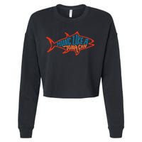 Hung Like A Tuna Can Funny Retro Cropped Pullover Crew