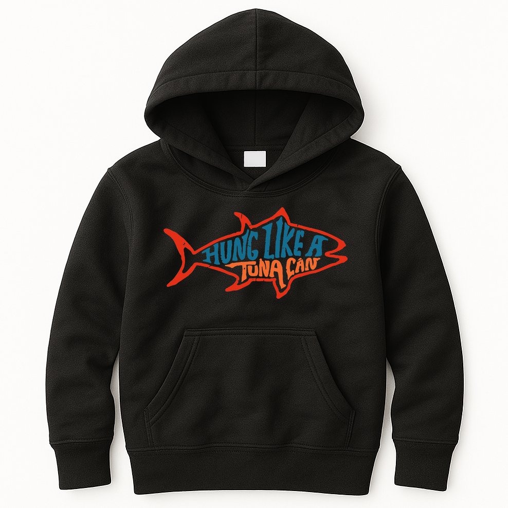 Hung Like A Tuna Can Funny Retro Kids Hoodie