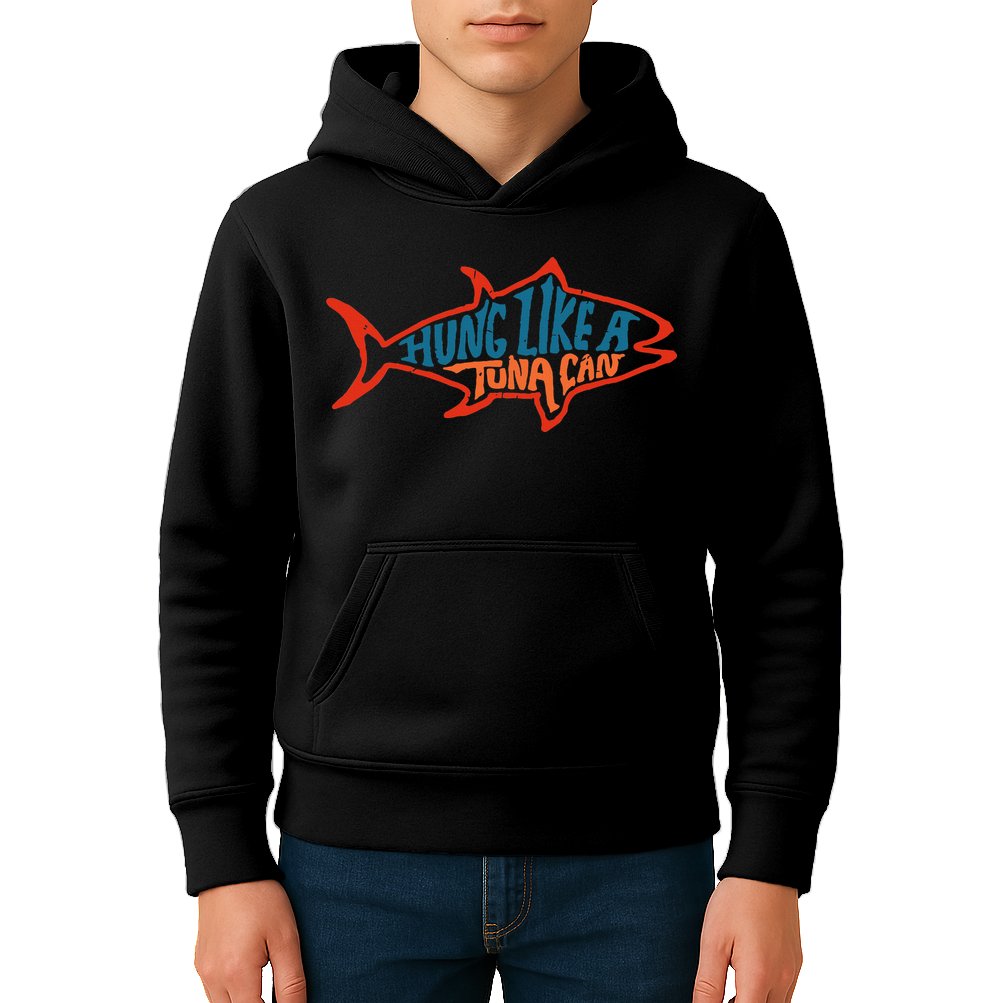 Hung Like A Tuna Can Funny Retro Kids Hoodie