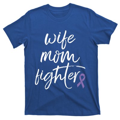 Hodgkin Lymphoma Awareness Purple Ribbon Wife Mom Fighter Gift T-Shirt