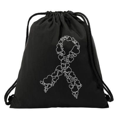 Heart Leukemia Awareness Month We Wear Orange Hope Support Drawstring Bag