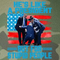 Hes Like A President But For Stupid People Biden Falling Legacy Tie Dye Trucker Hat