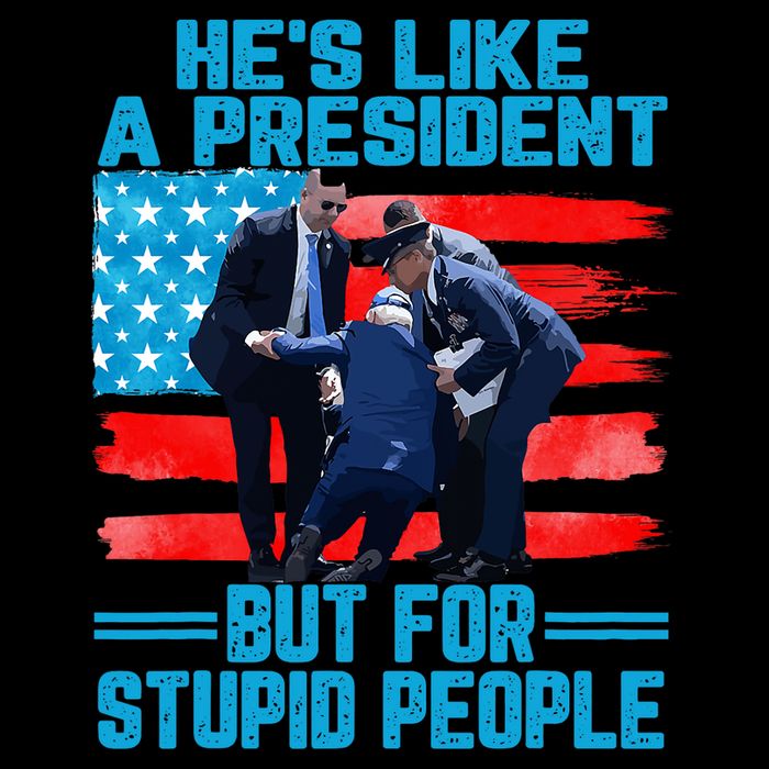 Hes Like A President But For Stupid People Biden Falling Flexfit Unipanel Trucker Cap